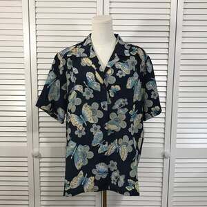 VTG 80s Donnkenny Woman 1X Butterfly Blouse Navy Whimsigoth Boho
